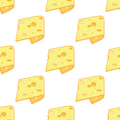 Seamless pattern with cheese doodle for decorative print, wrapping paper, greeting cards, wallpaper and fabric