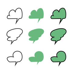 Set of Speech Bubble Element Designs in Minimalist Style