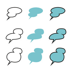 Set of Speech Bubble Element Designs in Minimalist Style