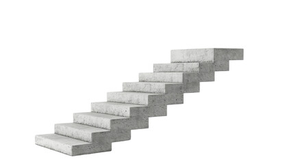 Obraz premium concrete stair steps arranged progressively on white background