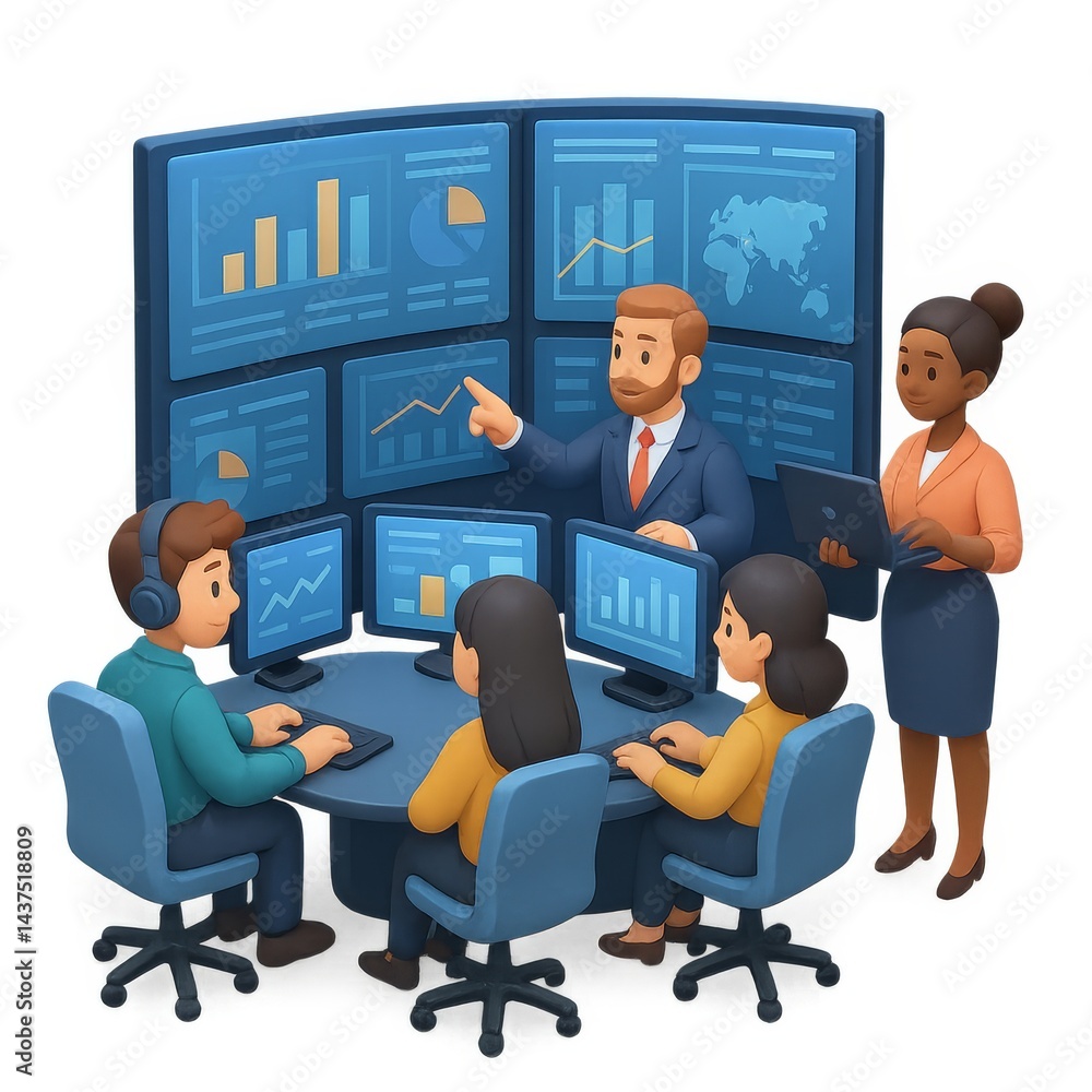 Poster Team Control Center with Data Visualizations and Collaboration Tools