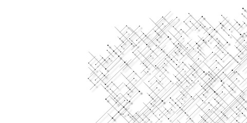 Creative idea of modern design with abstract geometric background. Minimalistic design with connecting the dots and lines. Minimalistic texture with linear squares pattern. Vector illustration.