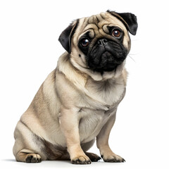 Obraz premium pug dog isolated on a white background
