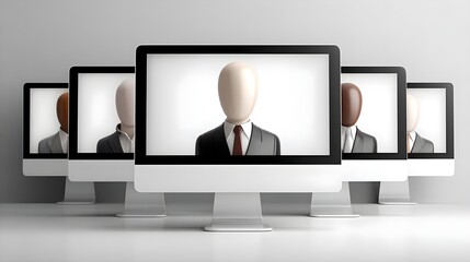 Virtual business personas on computer screens