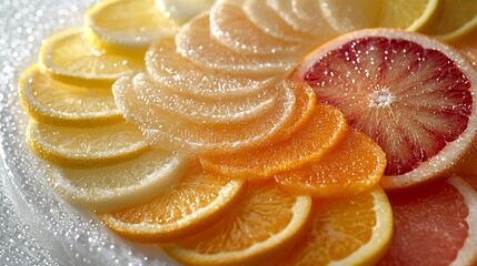 Tangy grapefruit lemon and orange slices high resolution picture