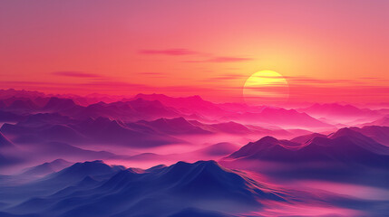 Fototapeta premium Smooth gradient background transitioning from warm orange to deep purple, soft sunset glow, elegant minimal design, dreamy atmosphere 