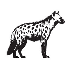 Obraz premium Clean, refined hyena silhouette vector perfect for branding, digital logos, and professional design projects – hyena silhouette – hyena vector – hyena illustration – silhouette of hyena