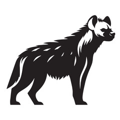 Minimalistic hyena silhouette designed for professional digital art, logo creation, and branding – hyena silhouette – hyena vector – hyena illustration – silhouette of hyena

