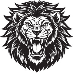 
Lion Face, Silhouettes Lion Face , black and white Lion vector Pro Vector