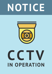 CCTV banner, video surveillance poster, security camera icon, vector illustration.