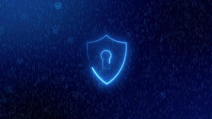Cyber security Digital padlock protecting data in cyberspace background
