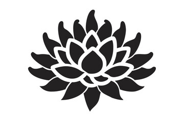 Obraz premium Dahlia Flower Bloom Silhouette PNG, Floral Outline Art, Botanical