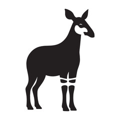 Obraz premium High-quality okapi silhouette vector created for use in logos, web design, and digital branding – okapi silhouette – okapi vector – okapi illustration – silhouette of okapi