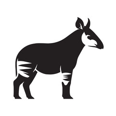 Obraz premium Refined okapi silhouette crafted for high-quality logos, digital branding, and creative web design – okapi silhouette – okapi vector – okapi illustration – silhouette of okapi
