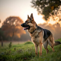 selective focus shot of an adorable german shepher
