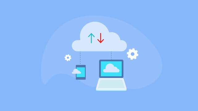 Cloud computing, web hosting technology concept.
