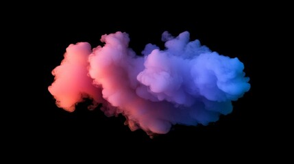 Fototapeta premium Abstract Colorful Smoke Cloud on Black Background