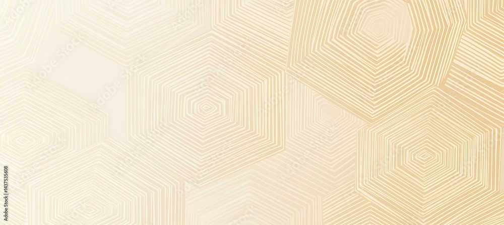 Poster soft golden yellow hexagons in an abstract minimalist pattern with clean background and geometric de