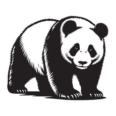 High-resolution panda silhouette vector perfect for logos, digital branding, and marketing applications &ndash; panda silhouette &ndash; panda vector &ndash; panda illustration &ndash; silhouette of panda

