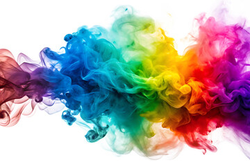 Obraz premium abstract colorful smoke a soft cloudy isolated on white background