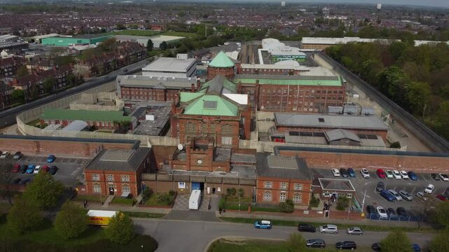 Drone 50fps. HMP Hull prison. Hull.UK