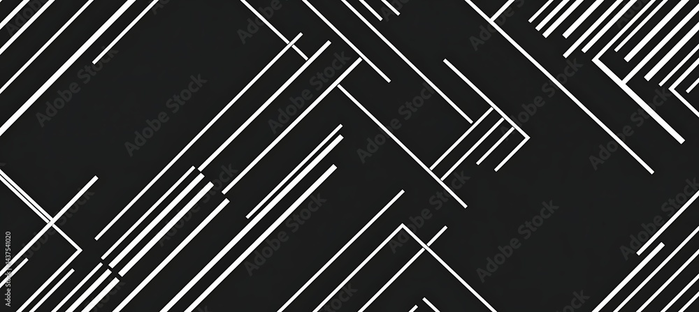 Poster artistic bold black geometric pattern featuring smooth white lines and minimal clean design as a str