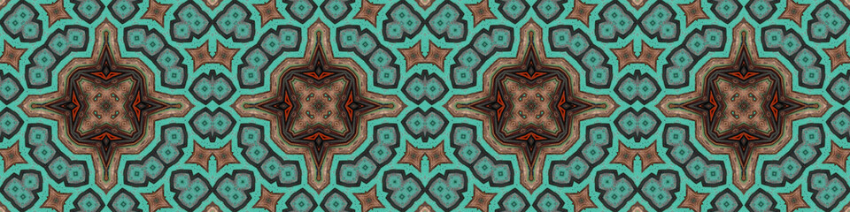 Seamless abstract ribbon pattern. Art ribbon. Symmetrical texture pattern