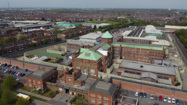 Drone 50fps. HMP Hull prison. Hull.UK