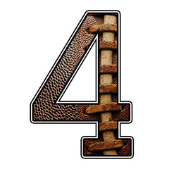 American Football Number 4  Sports Font Design  Varsity Athletic Clipart