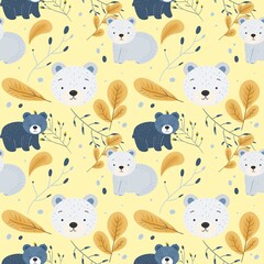 Cute Bear Seamless Pattern