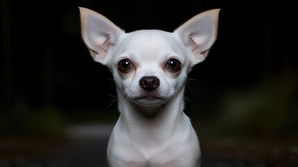 Close-up of a white chihuahua