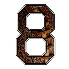 American Football Number 8  Sports Font Design  Varsity Athletic Clipart