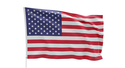 Fototapeta premium Waving American flag with stars and stripes, blowing in the wind, concept for patriotism, national pride and USA independence celebrations