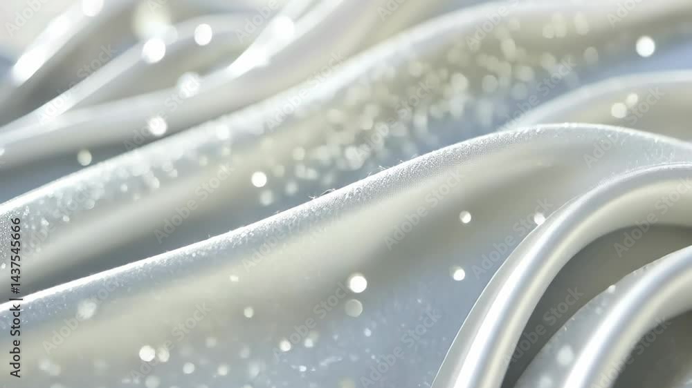 Poster flowing elegance unfolds through soft waves adorned with sparkling accents in a serene setting gener