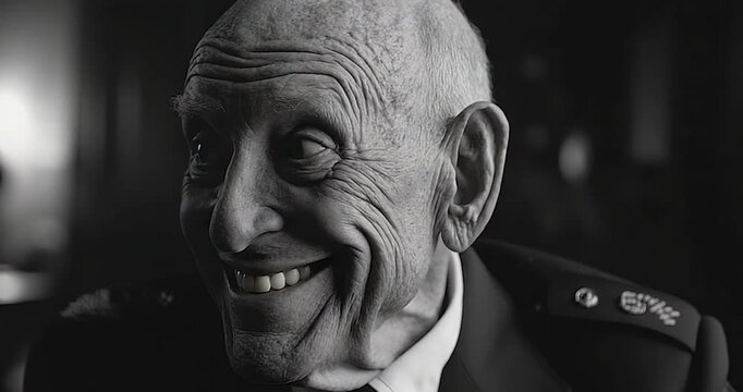 Elderly man portrait blackand white