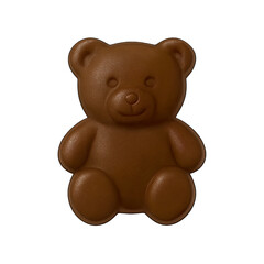 Obraz premium Chocolate Teddy Bear Shape Isolated on Transparent Background, Generative AI