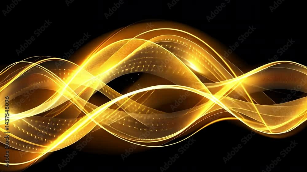 Poster dynamic abstract background of flowing golden waves an elegant display of energy and light in fluid 