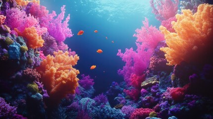 Fototapeta premium Vibrant coral reef teeming with life