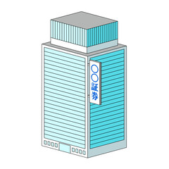 証券会社｜アイソメトリック｜ベクター