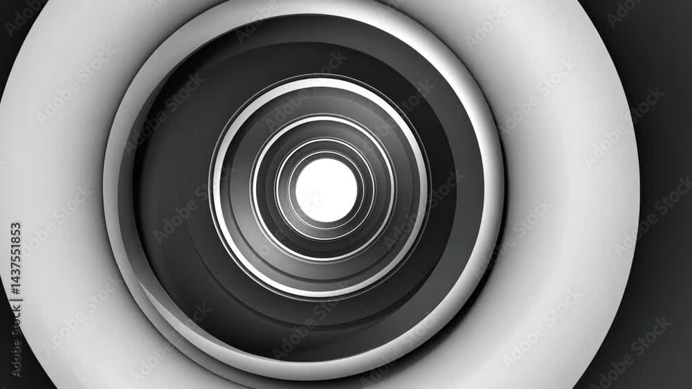Poster mesmerizing modern abstract design featuring geometric circles in varying shades of gray, creating d