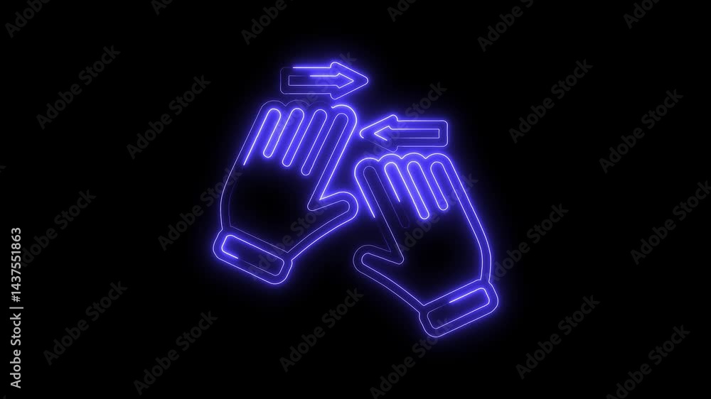 Poster neon slide gesture interface element two hands movement