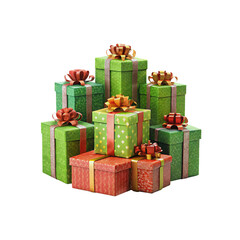 Obraz premium Christmas colorful gift boxes, Christmas day special, isolated on transparent background