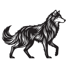 Premium wolf silhouette vector for high-quality branding and creative logo designs – wolf silhouette – wolf vector – wolf illustration – silhouette of wolf


