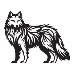 Bold and dynamic wolf silhouette designed for use in digital artwork, logos, and marketing – wolf silhouette – wolf vector – wolf illustration – silhouette of wolf

