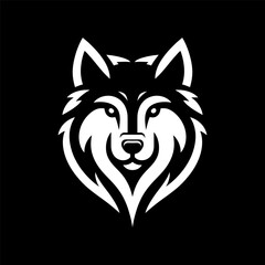 Geometric Wolf Head Logo Landscape