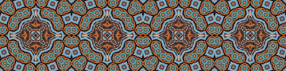 Seamless abstract ribbon pattern. Art ribbon. Symmetrical texture pattern