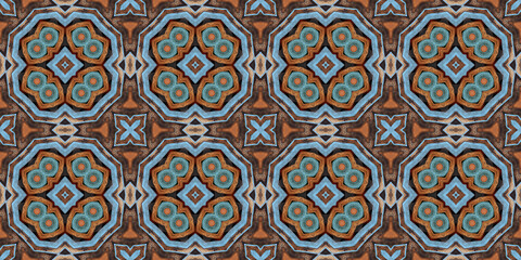 Seamless abstract pattern banner. Art texture. Symmetrical kaleidoscope