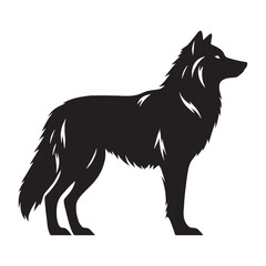 Minimalistic wolf silhouette ideal for logos, web design, and digital branding – wolf silhouette – wolf vector – wolf illustration – silhouette of wolf

