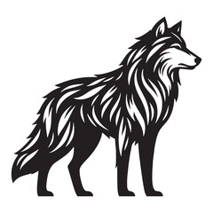 Modern wolf silhouette crafted for use in professional logos, digital designs, and marketing – wolf silhouette – wolf vector – wolf illustration – silhouette of wolf

