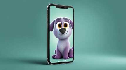 Engaging Virtual Pet App Showcasing Animated Creature on Smartphone Screen Indoors